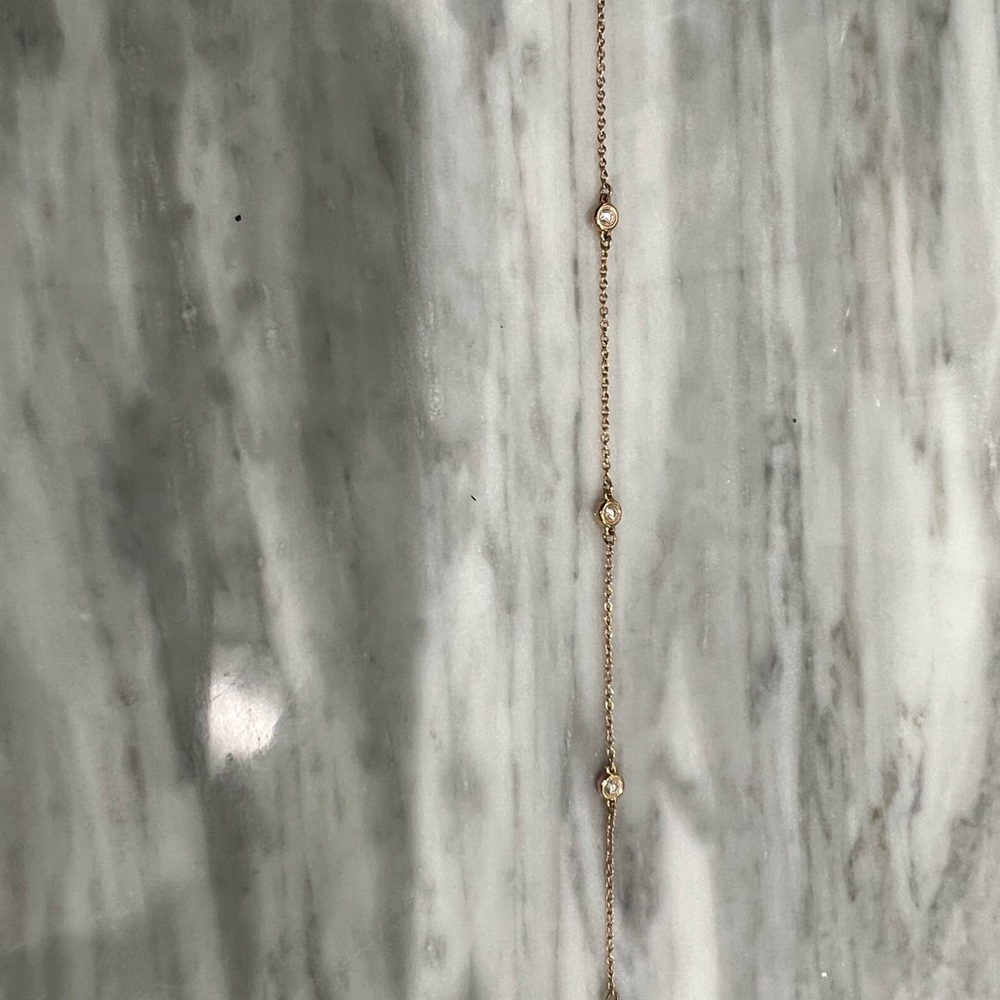 Tiffany Elsa Peretti 18k Rose Gold Three Stone Diamond Bracelet